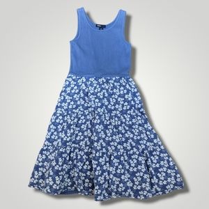 Gap Kids Blue Floral Sleeveless Dress Sz L 10